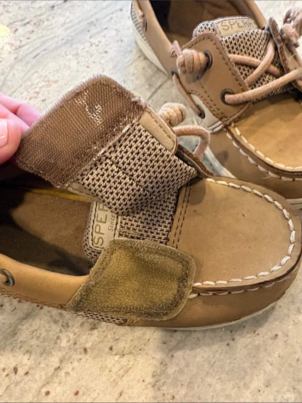Sperry Kids Tan Leather Moccasin Boat Shoes